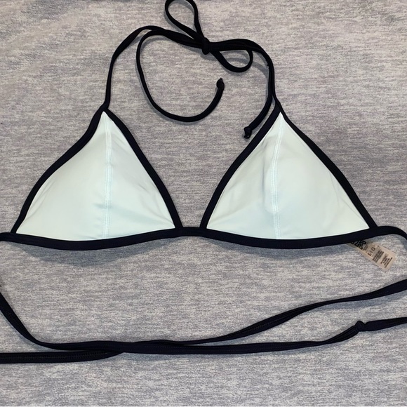 Women's Black and Teal Bikini Top - Picture 1 of 3